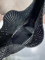 Miu Miu Raffia crochet-knit Woven black hobo bag - 42.5x32x9cm - 4