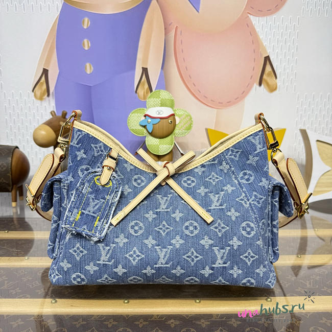 Louis Vuitton Carryall Cargo PM Blue Denim 33.5x23x15cm - 1