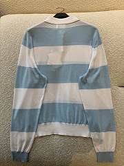 Dior Marinière Long-Sleeved Polo Blue Shirt - Unahubs - 2