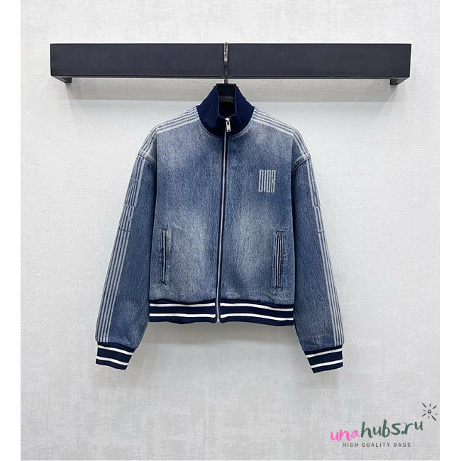 Dior Washed Blue Denim Bomber Jacket - Unahubs - 1