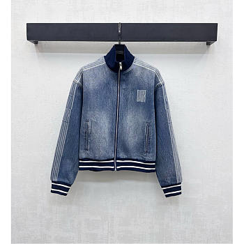Dior Washed Blue Denim Bomber Jacket - Unahubs