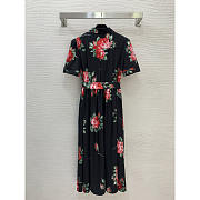 Dolce & Gabbana Black Rose Print Shirt Dress - Unahubs - 4