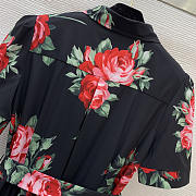 Dolce & Gabbana Black Rose Print Shirt Dress - Unahubs - 3