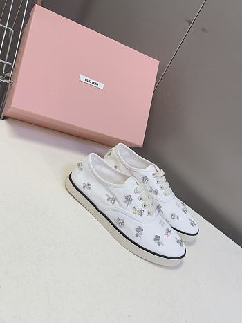 Miu Miu Embroidered drill sneakers