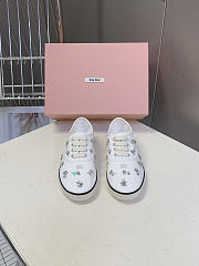 Miu Miu Embroidered drill sneakers - 4