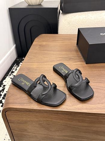 Chanel Black Slides 05