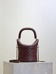 YSL Gaby bucket bag lambskin burgundy 19x17x15cm - Unahubs - 5