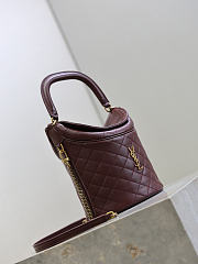 YSL Gaby bucket bag lambskin burgundy 19x17x15cm - Unahubs - 4