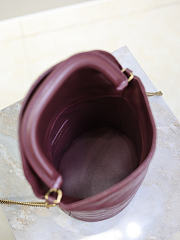 YSL Gaby bucket bag lambskin burgundy 19x17x15cm - Unahubs - 2
