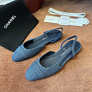 Chanel Denim Slingback Flat - Unahubs - 2