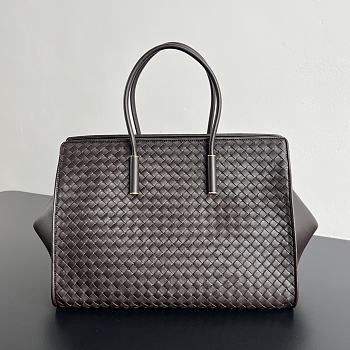 Bottega Veneta Barbara leather tote dark brown 37x27x24cm - Unahubs