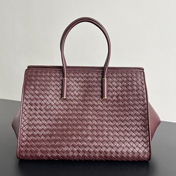 Bottega Veneta Barbara leather tote burgundy 37x27x24cm - Unahubs