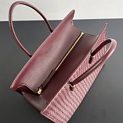 Bottega Veneta Barbara leather tote burgundy 37x27x24cm - Unahubs - 4