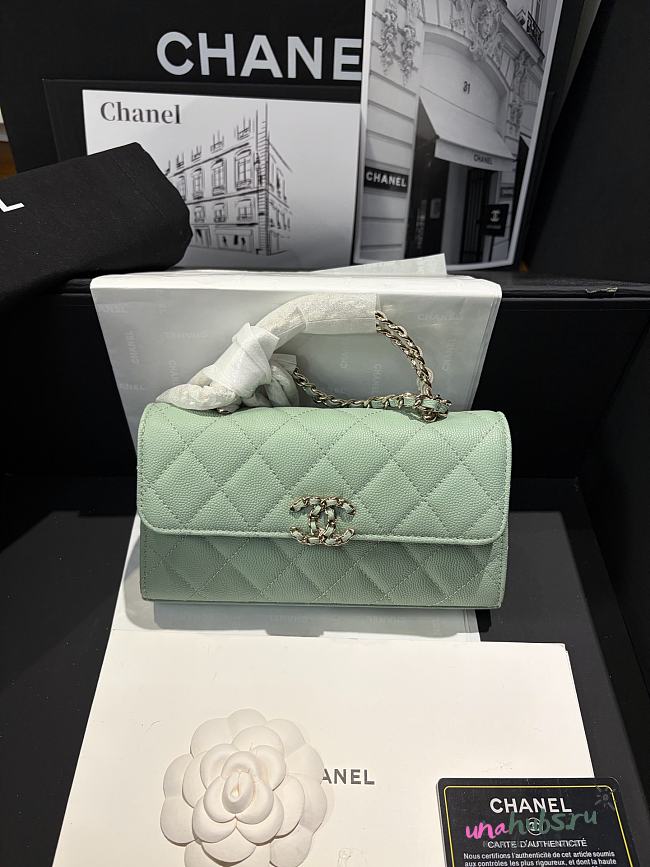 Chanel Kelly green Caviar 18x10x4.5cm - 1