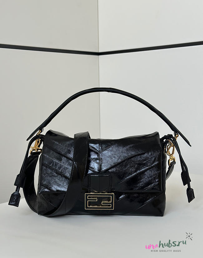 Fendi Mamma Baguette Medium black 26.5x9x18cm - Unahubs - 1