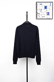 Miu Miu Cashmere navy blue polo sweater - Unahubs - 2