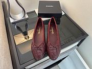 Chanel Ballerina Flat Burgundy  - 1