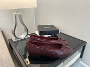 Chanel Ballerina Flat Burgundy  - 2