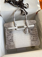 Hermes Birkin 30 Crocodile Nilo White Himalayan Croc - 1