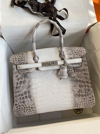 Hermes Birkin 30 Crocodile Nilo White Himalayan Croc