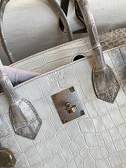 Hermes Birkin 30 Crocodile Nilo White Himalayan Croc - 5