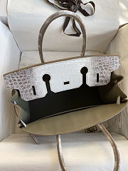 Hermes Birkin 30 Crocodile Nilo White Himalayan Croc - 4