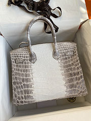 Hermes Birkin 30 Crocodile Nilo White Himalayan Croc - 3