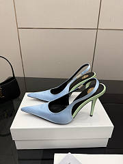 YSL Deroche slingback pumps in satin crepe blue 11cm - 3