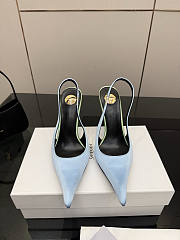 YSL Deroche slingback pumps in satin crepe blue 11cm - 2