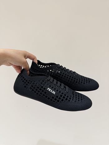 Prada Collapse crochet laced sneakers black - Unahubs