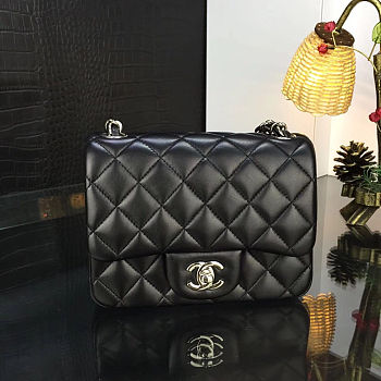 Chanel 17CM Mini Flap Bag Lambskin Leather With Gold&silver hardware