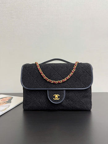 Chanel Large Flap Bag Black 32x23x9cm - Unahubs