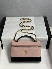 Chanel Vanity Suede Calfskin pink Black 17x19.5x5cm - Unahubs - 1