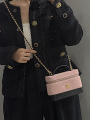 Chanel Vanity Suede Calfskin pink Black 17x19.5x5cm - Unahubs - 3