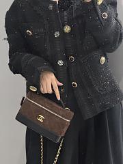 Chanel Vanity Suede Calfskin dark brown Black 17x19.5x5cm - Unahubs - 4