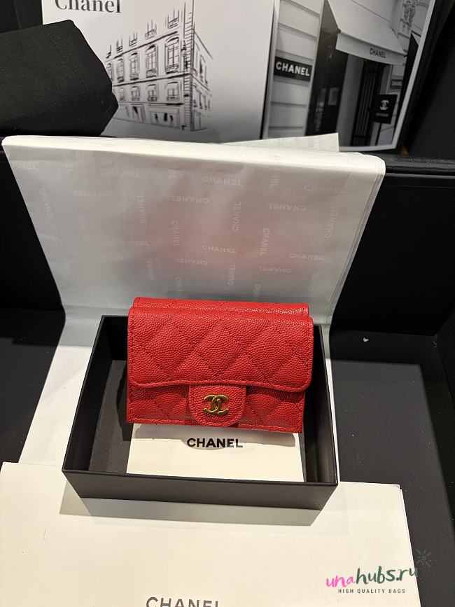 Chanel Wallet Red Caviar  - 1