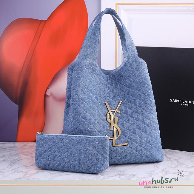 YSL Icare Blue denim Bag 58x43x8cm - Unahubs - 1