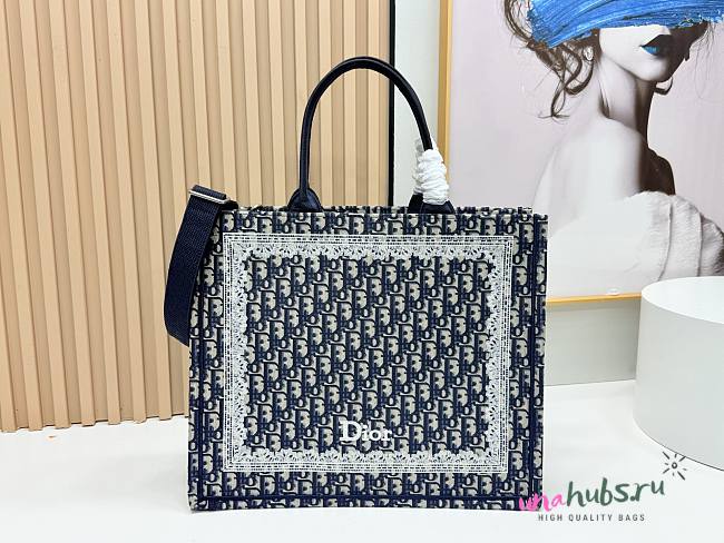 Dior Large Book Tote Blue 42cm - Unahubs - 1