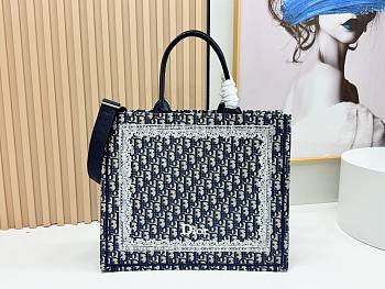 Dior Large Book Tote Blue 42cm - Unahubs