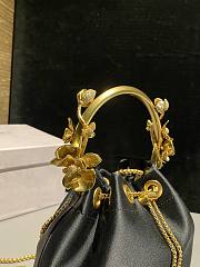 Jimmy Choo Bon Bon Black Satin Bucket Bag 16x16x9.5cm - Unahubs - 5