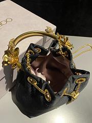 Jimmy Choo Bon Bon Black Satin Bucket Bag 16x16x9.5cm - Unahubs - 2