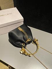 Jimmy Choo Bon Bon Black Satin Bucket Bag 16x16x9.5cm - Unahubs - 3