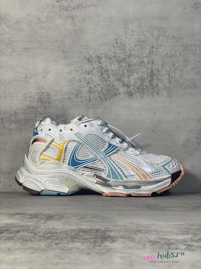 Balenciaga Runner Sneaker in White/yellow/pink/blue - Unahubs - 1