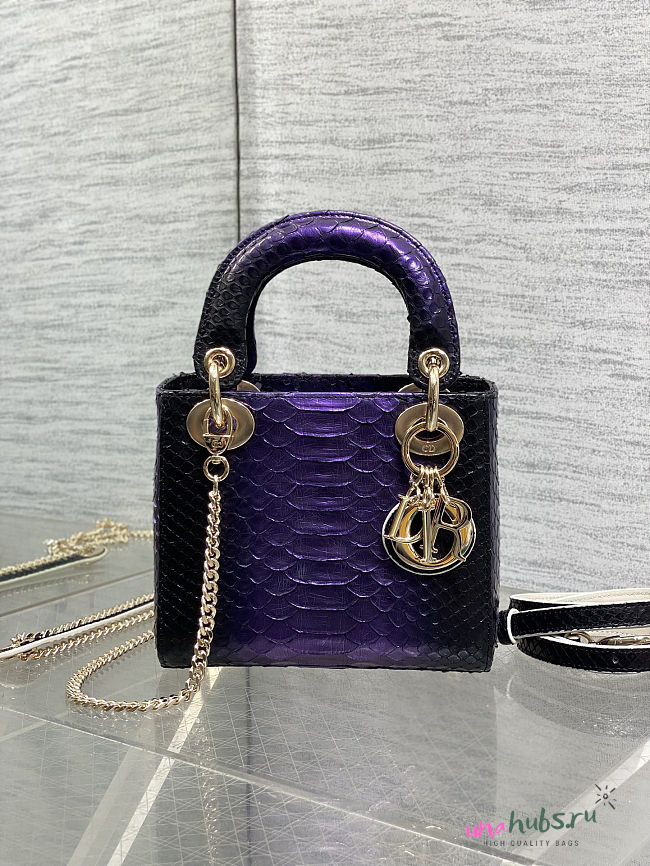 Dior Mini Lady Bag Purple 17cm - Unahubs - 1