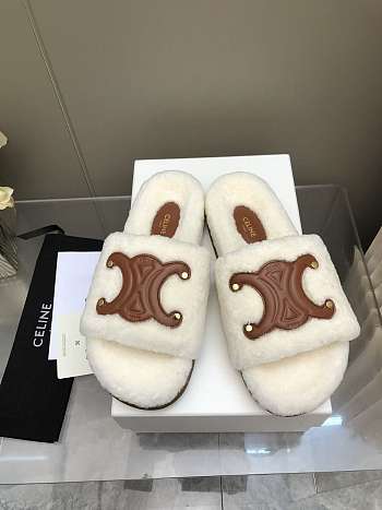 Celine shearing White Slides - Unahubs