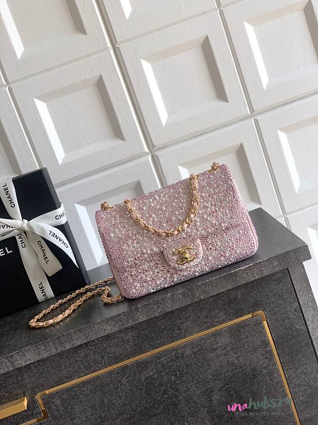 Chanel Flap Bag Pink Pearly 20cm - Unahubs - 1