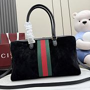 Gucci Borsetto large boston bag suede black 38.5x12.5x13cm - Unahubs - 2