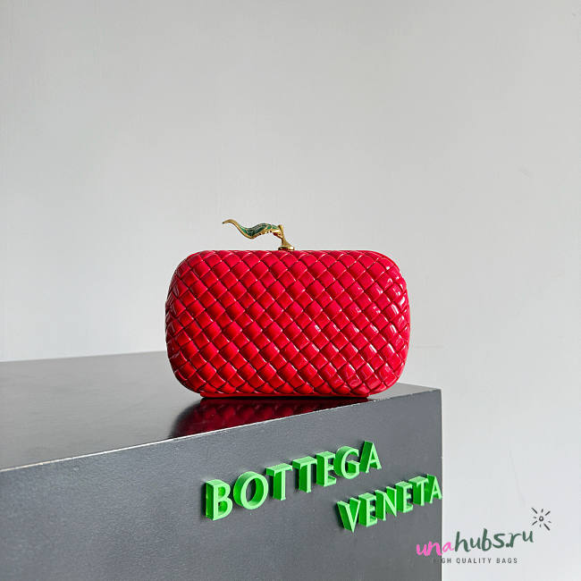 Bottega Veneta Knot Red Patent 20x12x5.5cm - 1