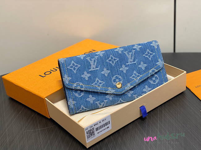 Louis Vuitton Sarah wallet Blue 19x10.5x2.5cm - Unahubs - 1