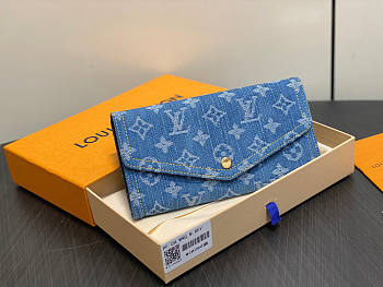 Louis Vuitton Sarah wallet Blue 19x10.5x2.5cm - Unahubs